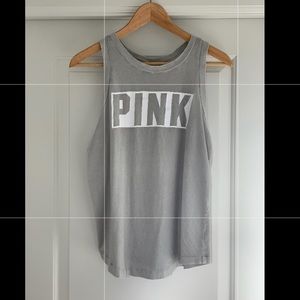 Victorias Secret PINK tank top XS gray and white